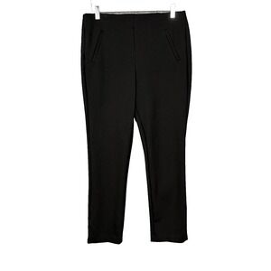 Chicos Pants Womens 1 8 Black Slimming Panel Pull On Elastic Rayon Nylon Stretch